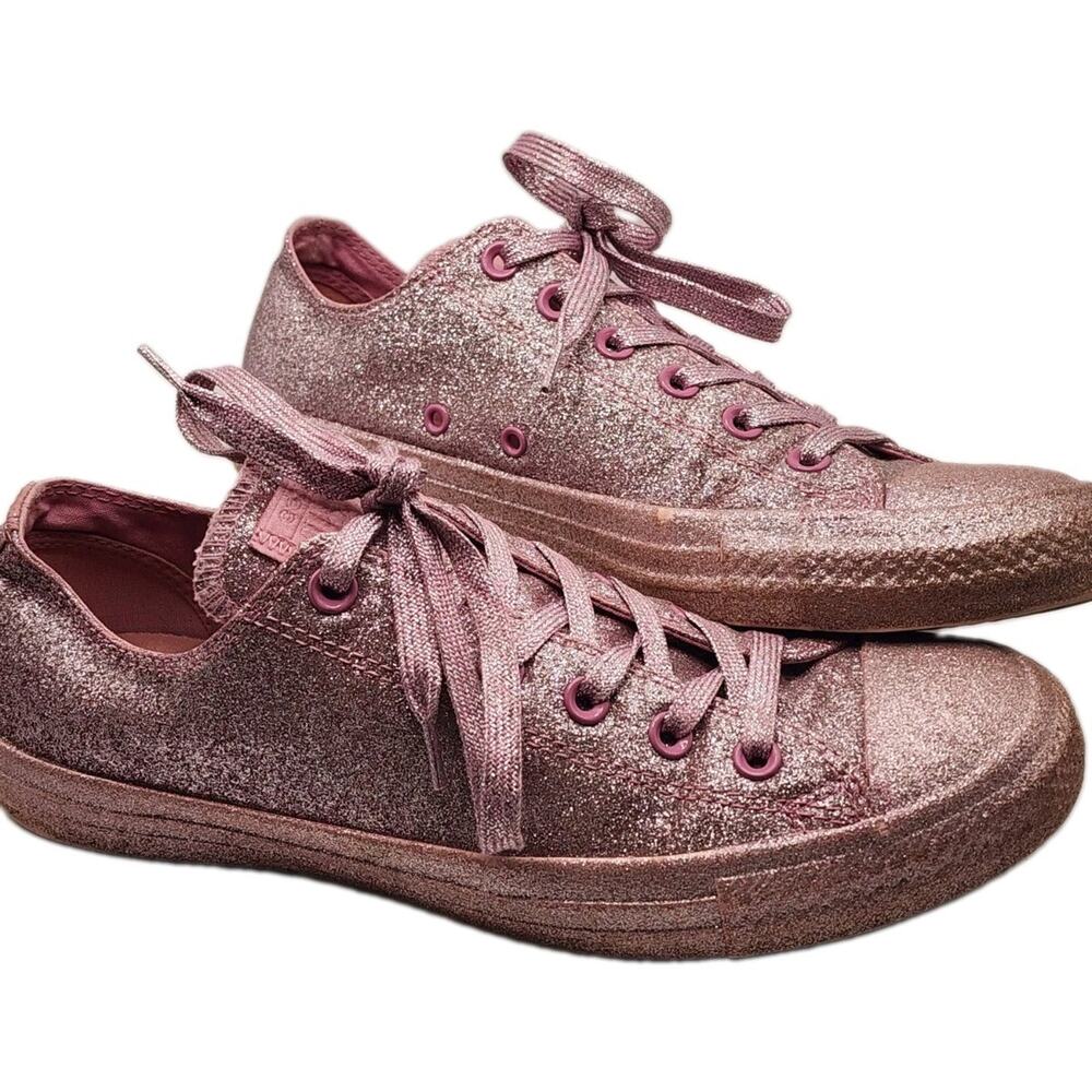 All Star Pink Glitter Converse Chuck Taylor Size 10 Womens/Mens 8 Low Top Shiny